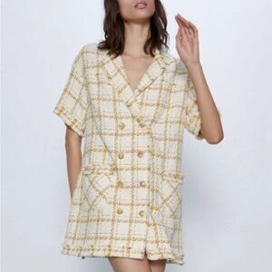 ZARA Tweed Blazer Dress - Talla XS